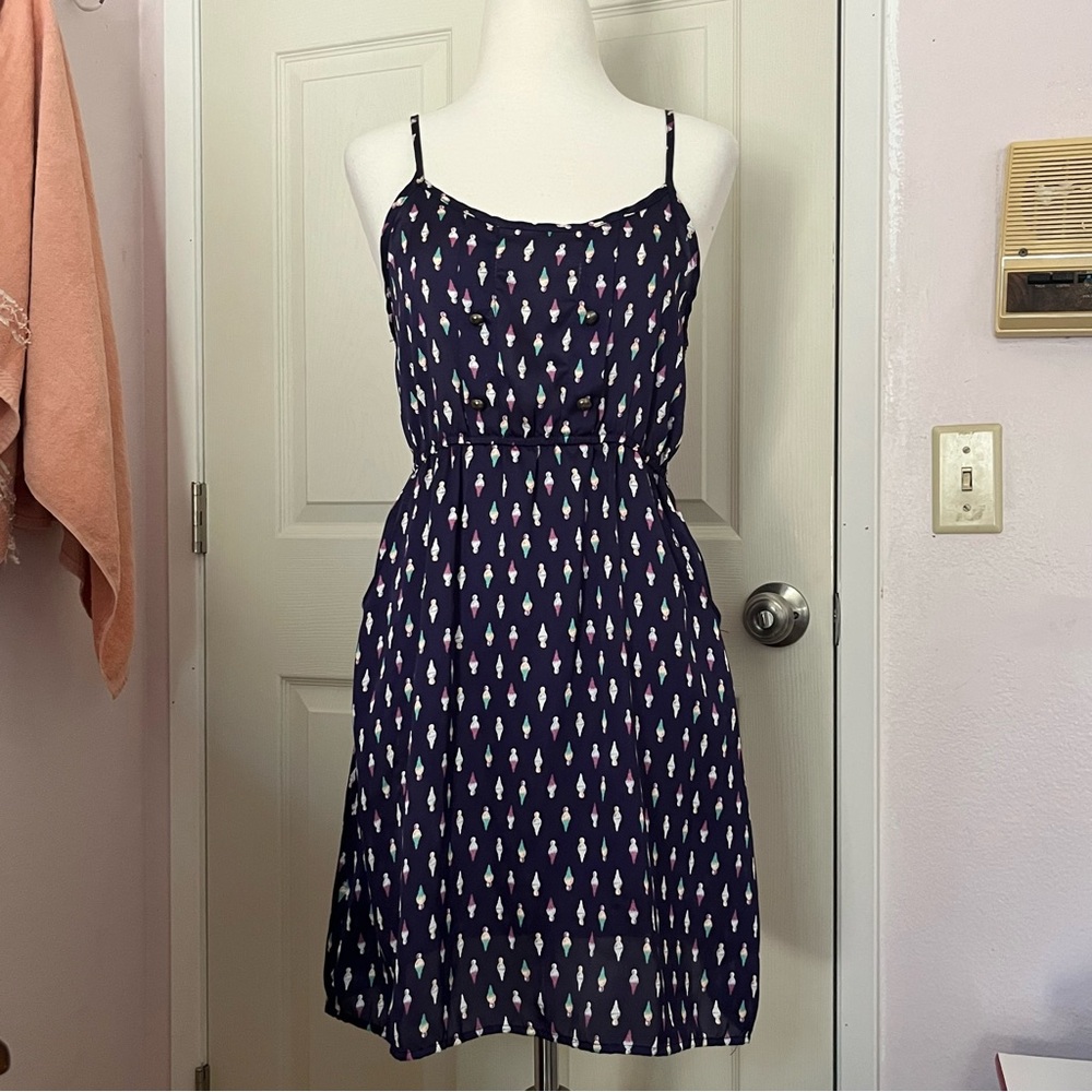 Final Touch Navy ice cream print dress